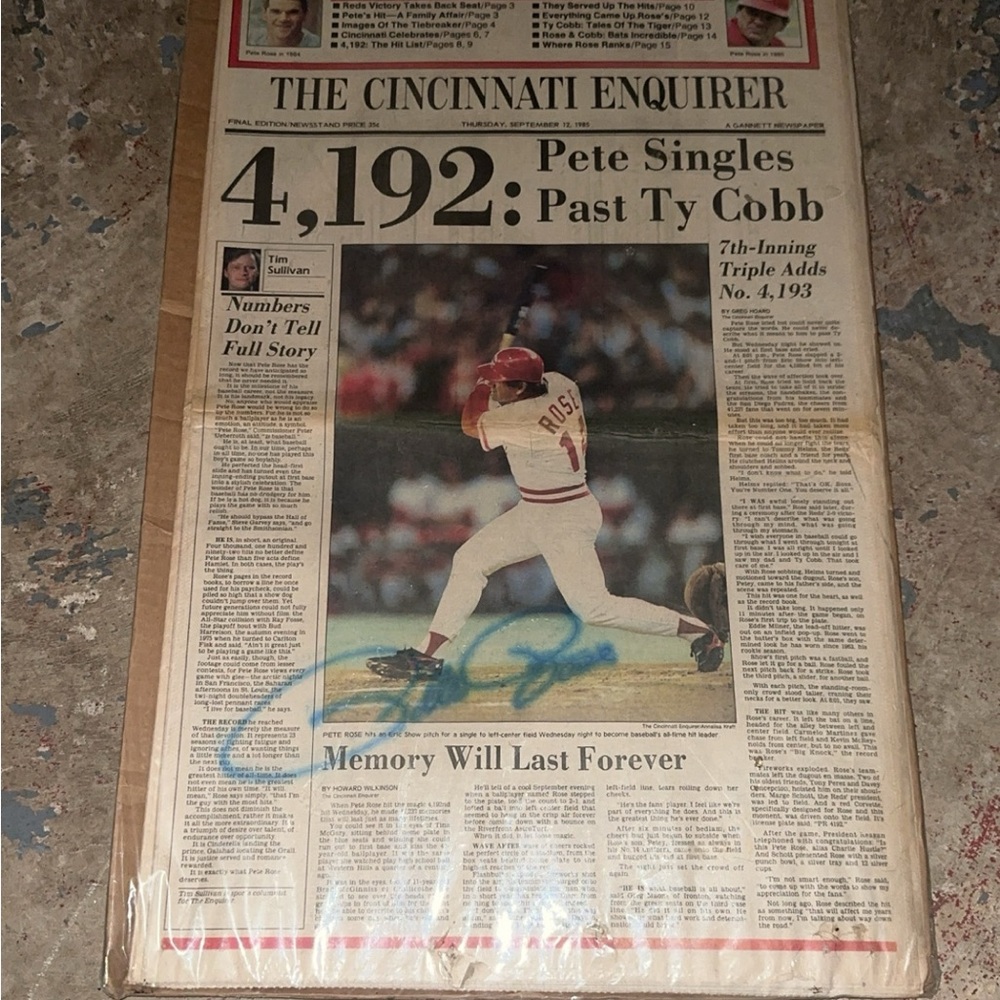 signed baseball poster by Pete singles